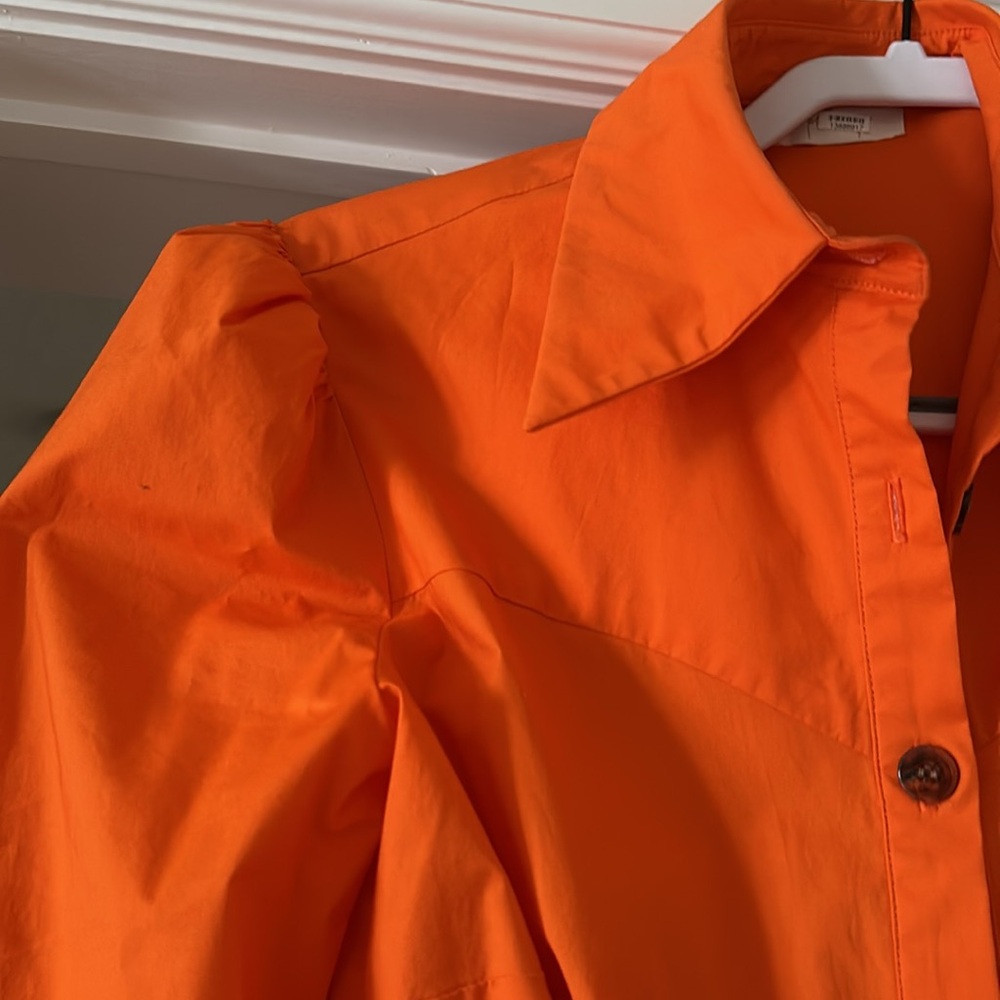 Orange Button-Up Dress - Picture 3 of 4